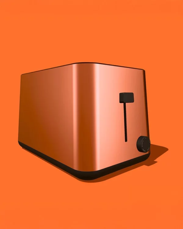 Industriedesign Studie Toaster mit gebürsteter Oberfläche von Platt & Form